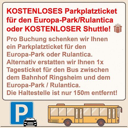 רינגסהיים Hotel Sunparc - Shuttle Zum Europa-Park Rust 4Km & Rulantica 2Km מראה חיצוני תמונה